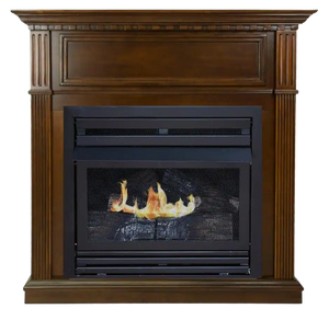 Pleasant Hearth 27,500 BTU 42 in. Convertible Ventless Propane Gas Fireplace in Cherry New