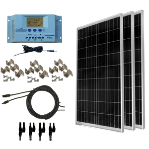 WindyNation SOK-300WP-P30L 300 Watt Solar Panel Kit With LCD Charge Controller New