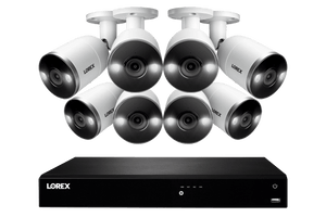 Lorex N4K3SD-168WB 16-Channel 4K Ultra HD Fusion NVR IP System with 8 Smart Deterrence Cameras Security Surveillance System New