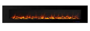 Valuxhome WM84 84 in. 750/1500W Wall Mounted Log and Crystals Fireplace with Remote Black New