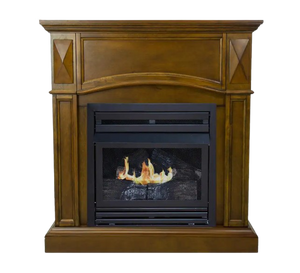 Pleasant Hearth 20,000 BTU 36 in. Compact Convertible Ventless Propane Gas Fireplace in Heritage Oak New