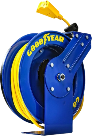 Goodyear 16 AWG x 50' 10A Mountable Retractable Extension Cord Reel Ne –  FactoryPure