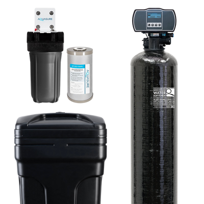 Aquasure AS-HS48SCP Harmony Series 48,000 Grain Electronic Metered Water Softener with Sediment and Carbon Pre-Filter Bundle New