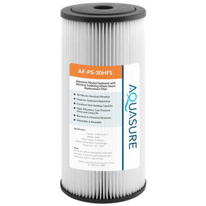 Aquasure AF-PS-30HFS Fortitude V2 Series High Flow 30 Micron Pleated Sediment Filter - Standard Size New