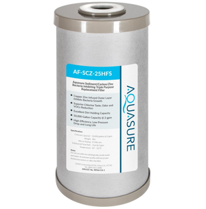 Aquasure AF-SCZ-25HFS Fortitude V2 Series Sediment/Carbon/Zinc Bacteria Inhibiting Triple Purpose Replacement Filter - Standard New