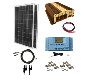 WindyNation SOK-200WPI-15 Complete 200 Watt Solar Panel Kit with 1500W –  FactoryPure