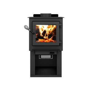 Drolet Deco Nano 1,200 Sq. Ft. Wood Stove On Pedestal with Log Storage New