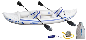 Sea Eagle 370 Deluxe 2 Person Inflatable Portable Sport Kayak With