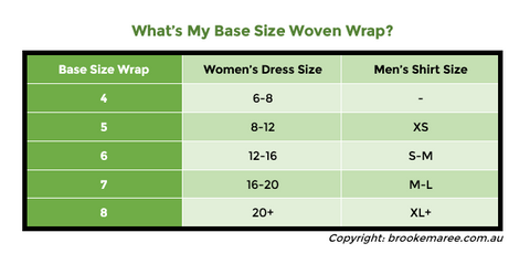 woven wrap sizes