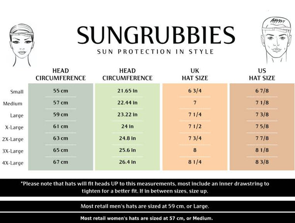 How To Determine Your Hat Size  Hat Sizing Chart - Sungrubbies