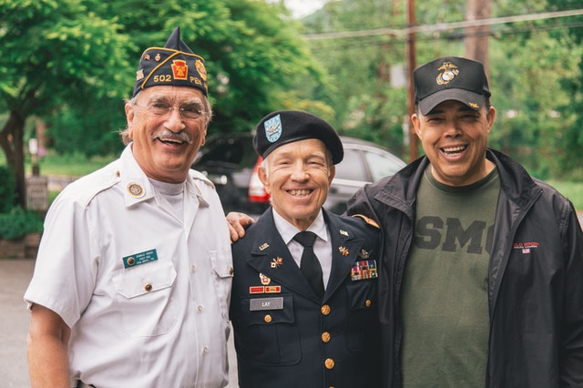 Veterans gathers celebrating memorial day