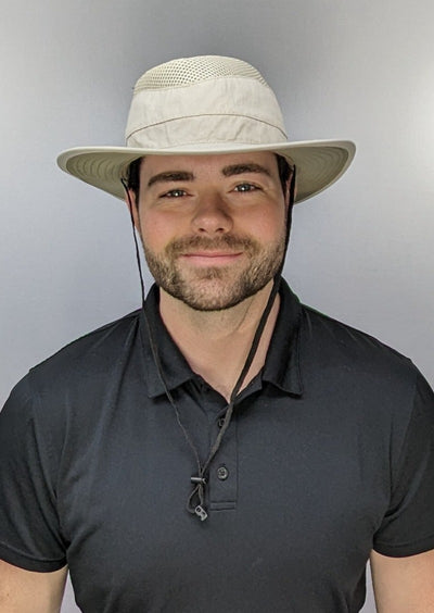 Big Head Hat For Men SPF Hat Breathable Wide Brim Chin Strap – Sungrubbies