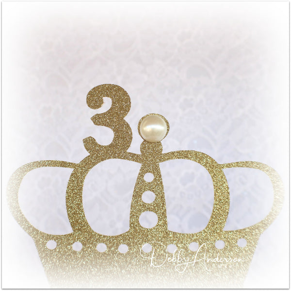 Princess Crown Cake Topper - Memory Keepsake Parties