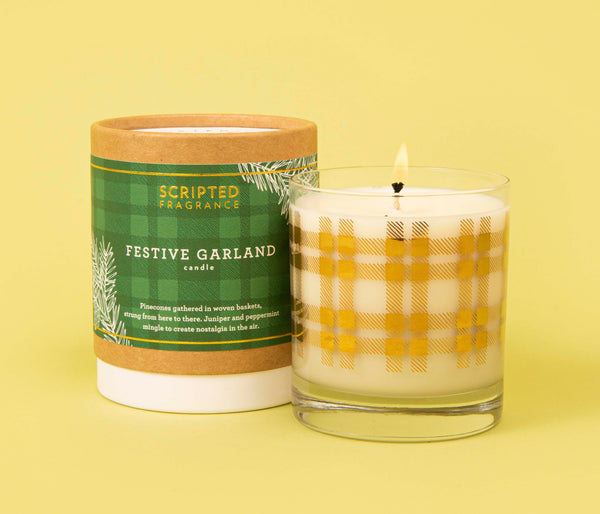 Festive Garland Holiday Soy Candle_Scripted Fragrance