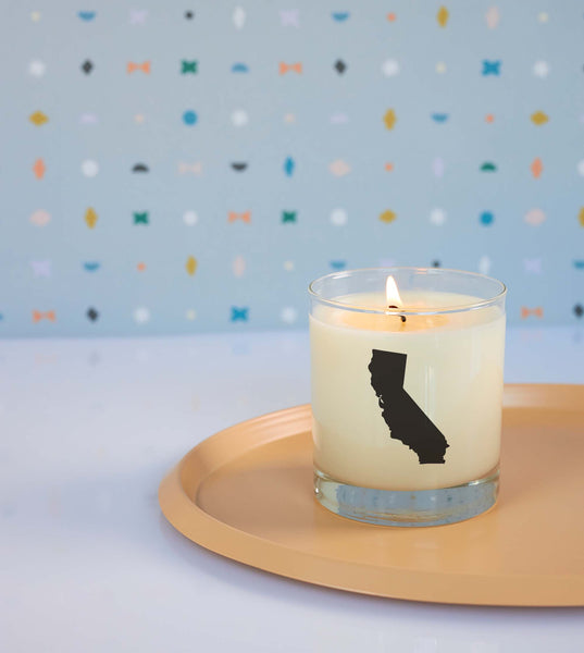 California State Candle in Reusable Rocks Glass | Scripted Fragrance