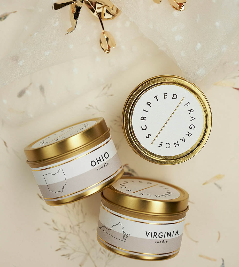 Blank Gold 4 oz. Candle Tin Favor Set