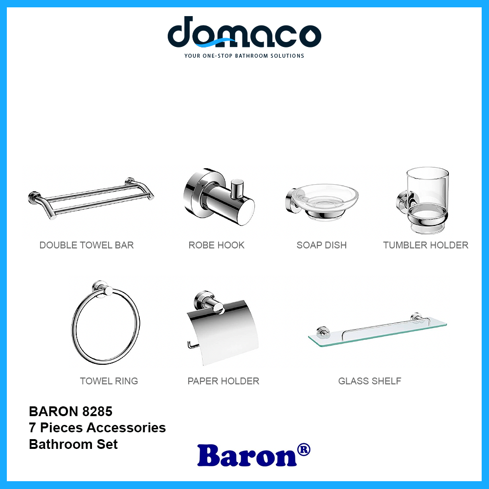 Baron 8285 7 Pieces Accessories Bathroom Set domaco.com.sg