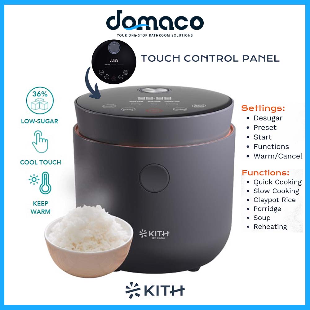 Kith Low-Sugar Rice Cooker LRC-1L-BK domaco.com.sg