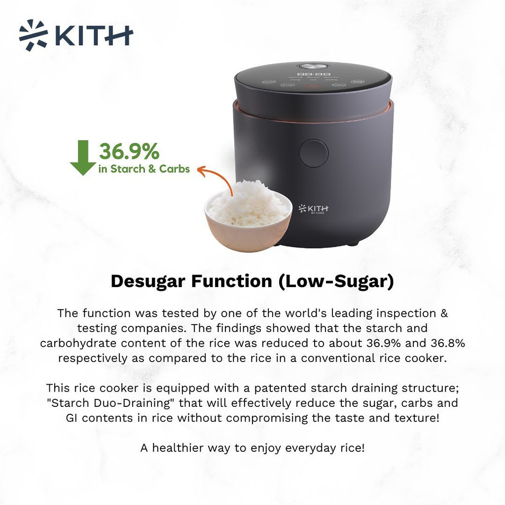 Kith Low-Sugar Rice Cooker LRC-1L-BK domaco.com.sg