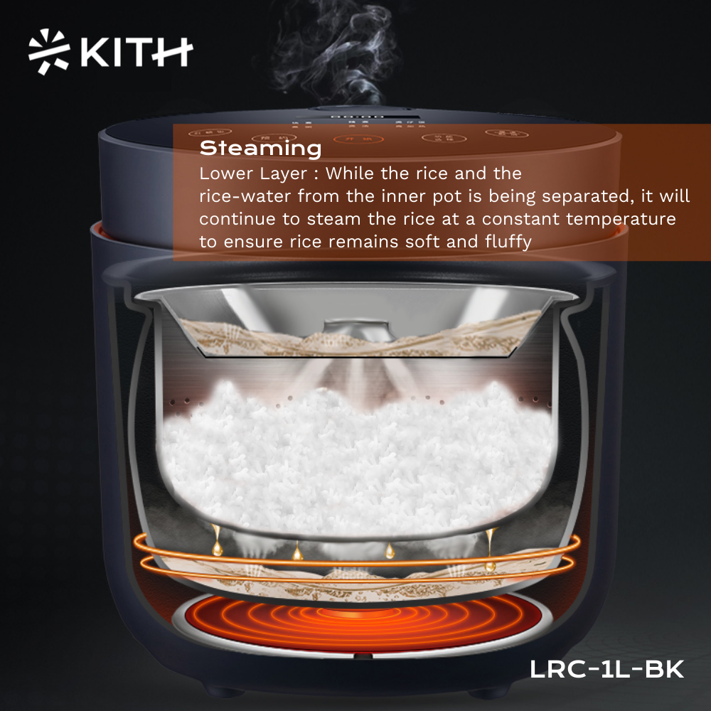 Kith Low-Sugar Rice Cooker LRC-1L-BK domaco.com.sg