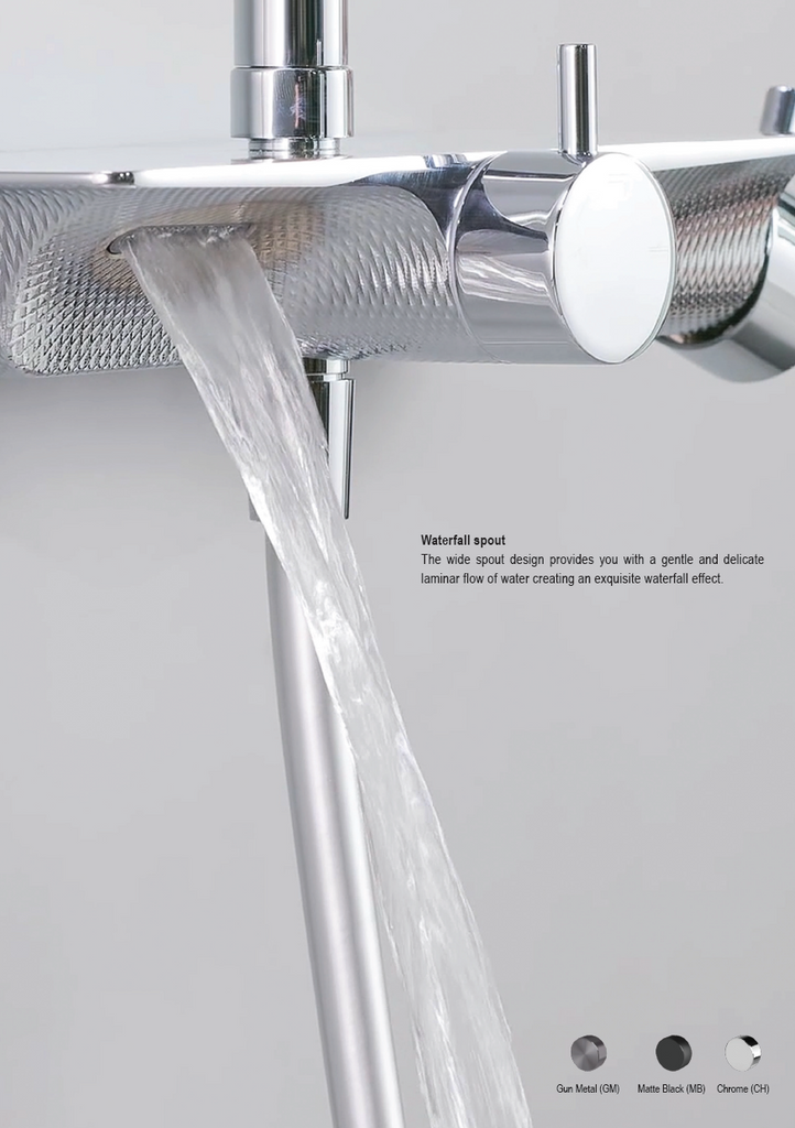 Rubine RSC-DECKOS-F4 Square Rain Shower Set with Hand Shower and Shower Mixer Shelf domaco.com.sg