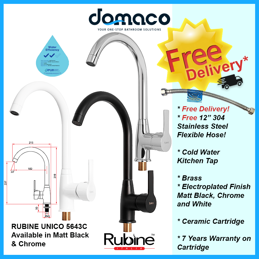 Rubine Unico 5643C Kitchen Sink Tap domaco.com.sg