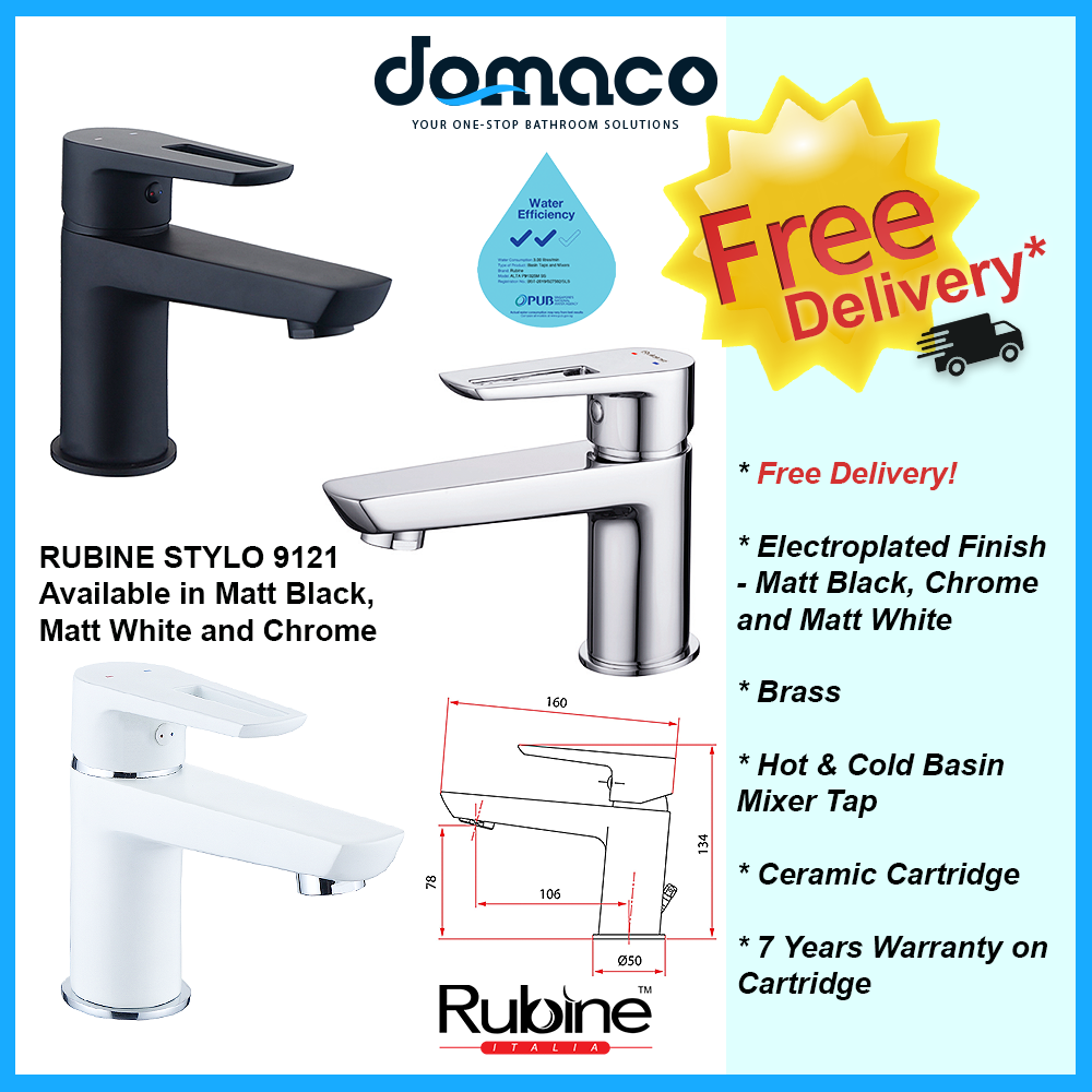 Rubine Stylo 9161 Bath Shower Mixer Tap domaco.com.sg