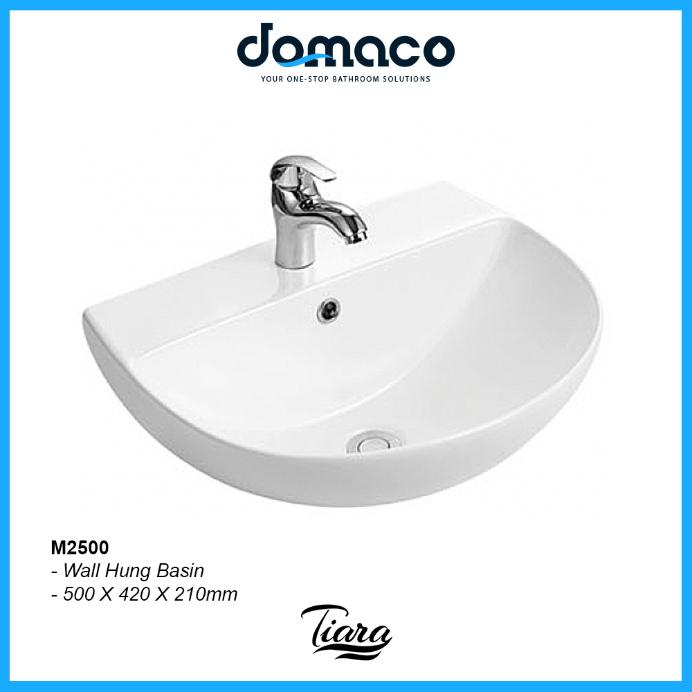 TIARA M2500 WALL HUNG BASIN domaco.com.sg