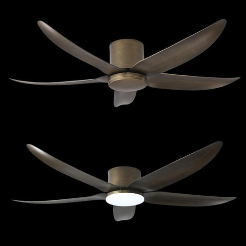 caged flush mount ceiling fan with light