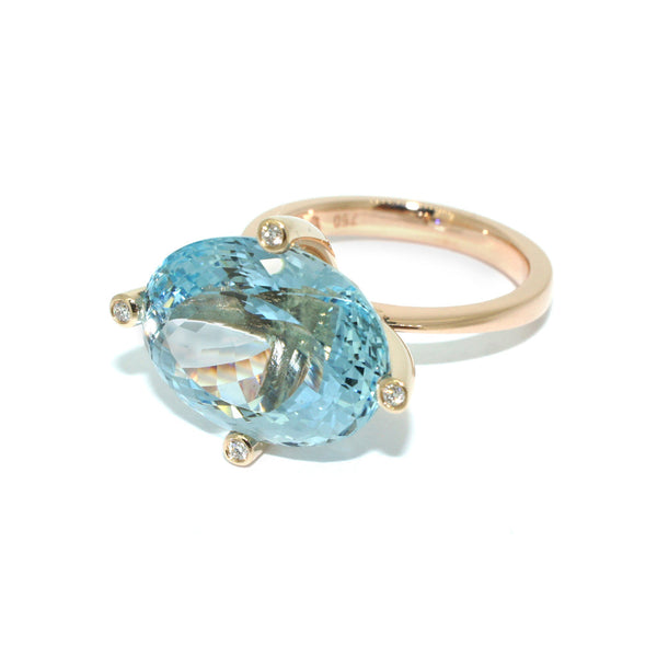 Aquamarine rose gold cocktail ring | Sydney jewellers Lizunova