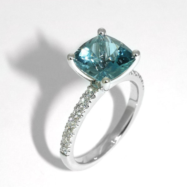 Aquamarine diamond dress ring | Sydney jewellers Lizunova