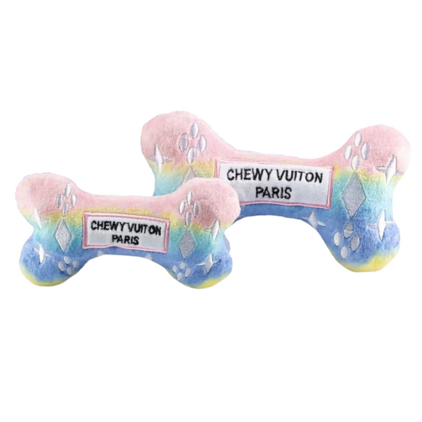 White Chewy Vuiton Bone Toy by Haute Diggity Dog