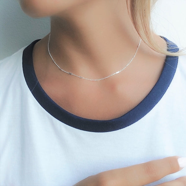 Sterling Silver Ball Choker Necklace, Dainty Choker Necklace for Women
