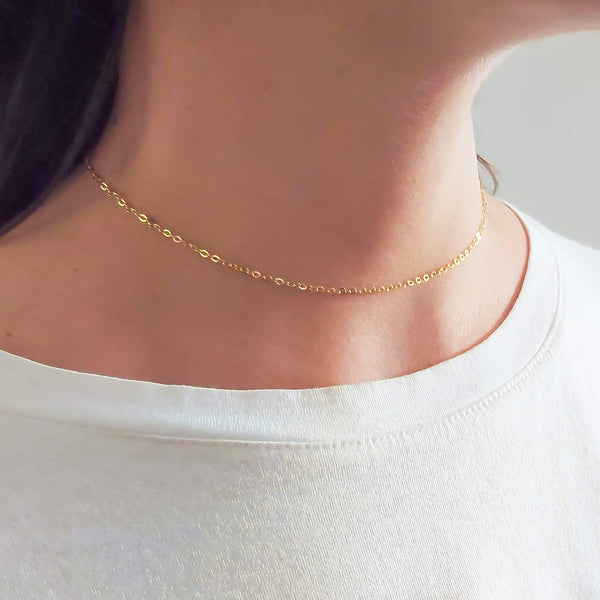 Dotted Gold Chain Necklace, Layering Gold Necklace, Minimalist Necklace,  Dainty Gold Necklace for Women, Simple Gold Necklace 