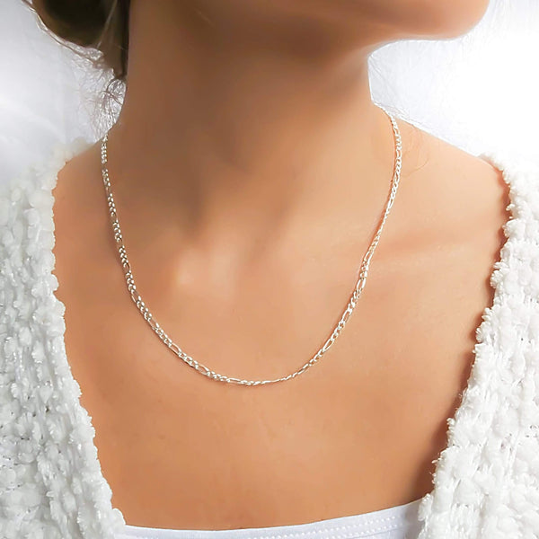 Minimalist Sterling Silver Link Chain Necklace, Dainty Simple Long Silver  Necklace for Women