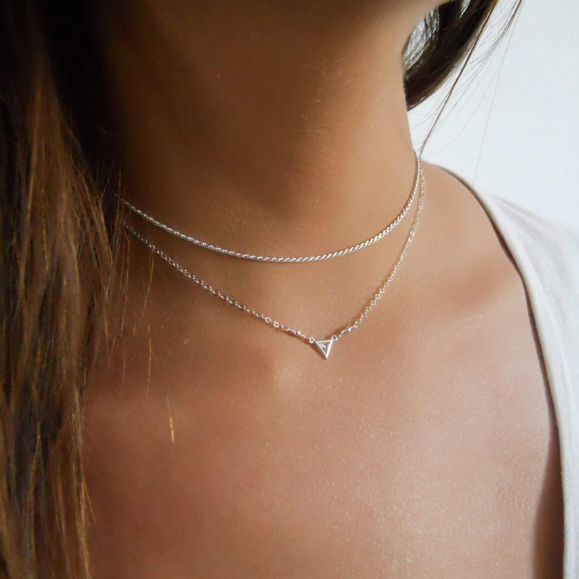 Sterling Silver Rope Chain Choker Necklace For Women Annikabella 