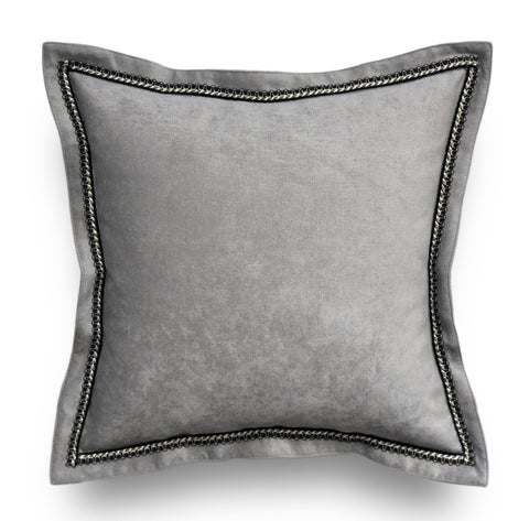 gray velvet pillow covers
