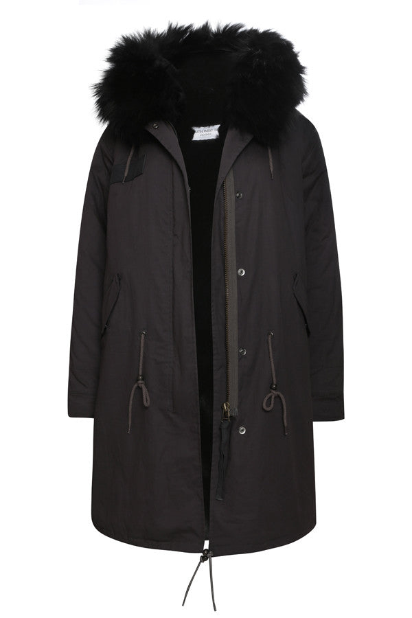 Black Parka with Black Fur (Long) – South West Ten