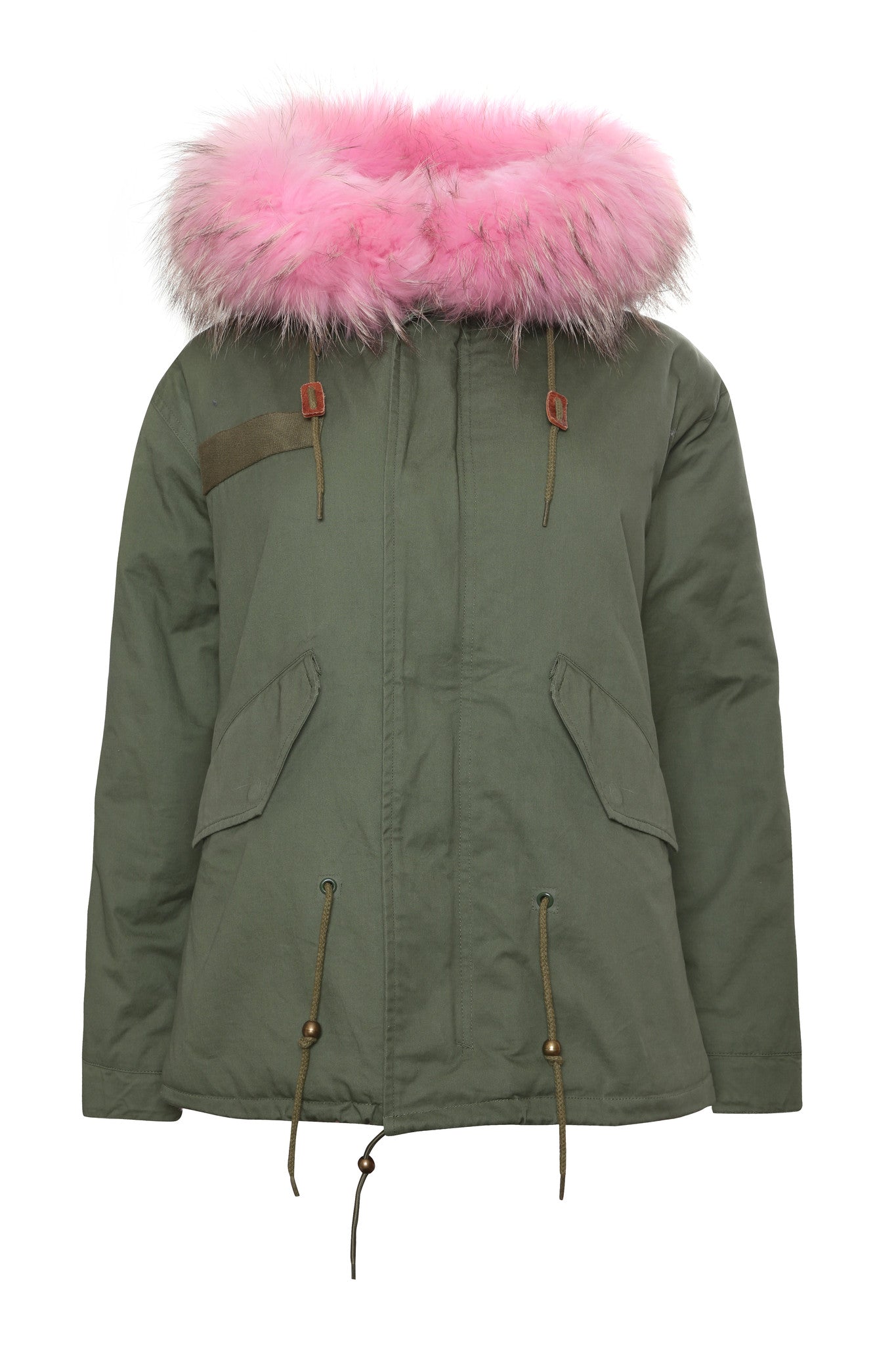 lined parka with faux fur hood