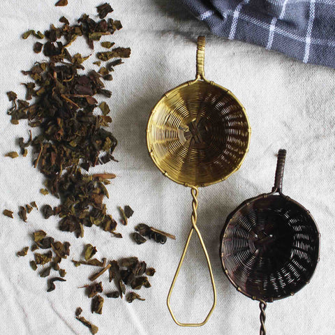 WOVEN BRASS  Large Tea Strainer