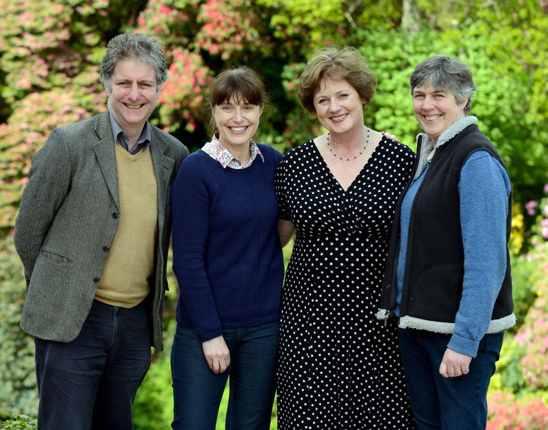 Phillipa Turnbull at Muncaster Castle with Peter and Iona frost-Pennington and Jacqui Hyman