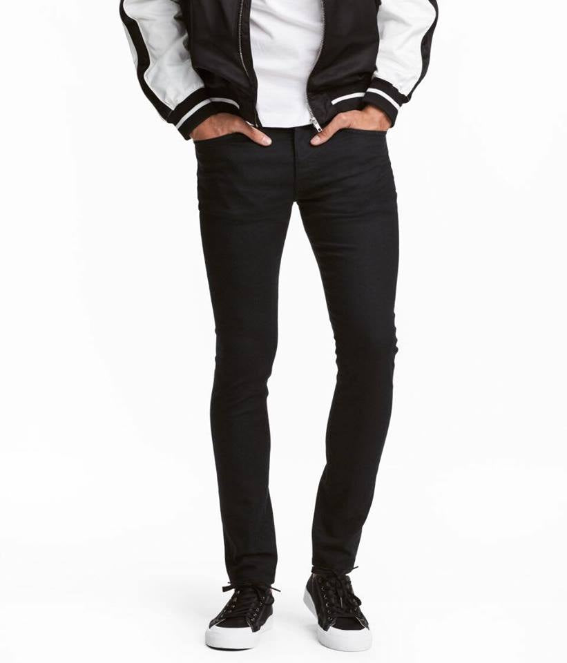 h&m black skinny jeans mens