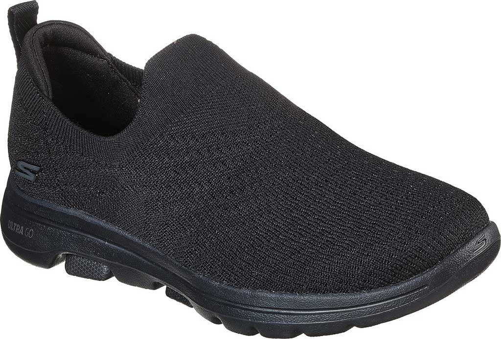 Skechers 124250/BBK Women GO Walk 5 Coastal View Slip On Sneaker Black ...