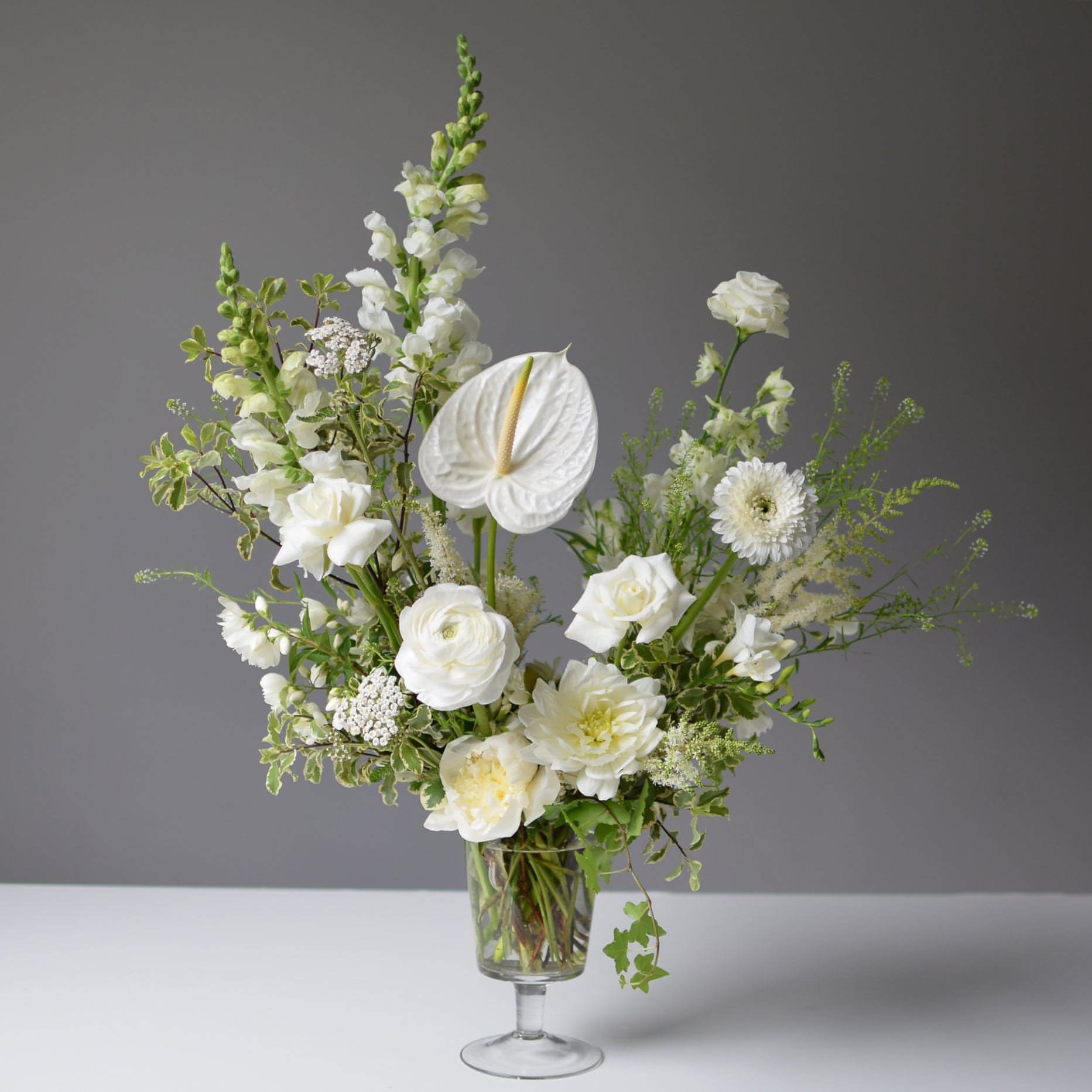 Standard Footed Arrangement (glass vase) - Wild North Flowers product image