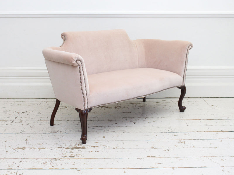 A Small Country House Sofa In The Queen Anne Style In Blush Velvet Streett Marburg