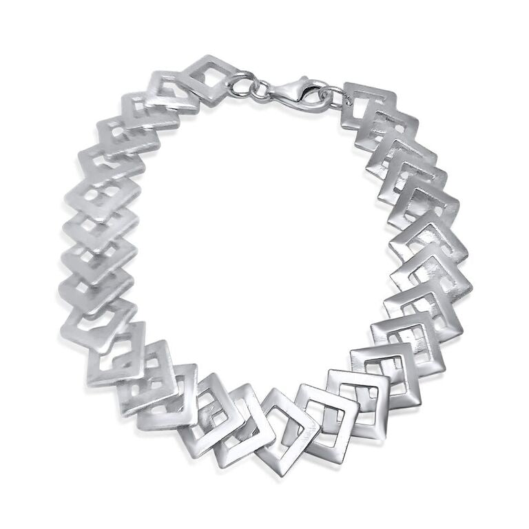 KELIM STERLING SILVER DIAMOND LINK BRACELET