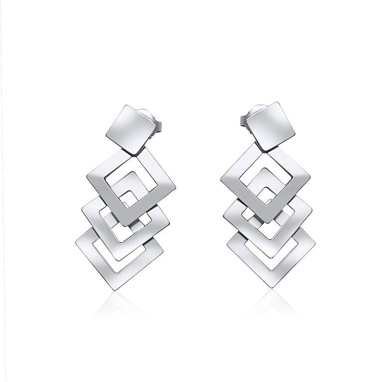 KELIM STERLING SILVER DIAMOND LINK EARRINGS