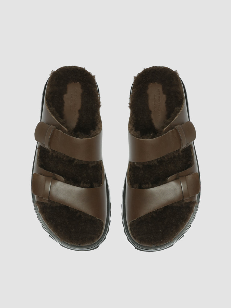 Women's Black Leather Peep Toe Shoes: MIENNE 102 – Officine