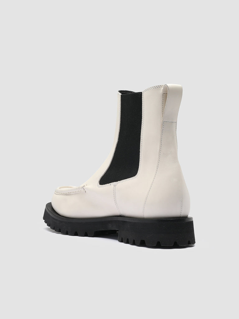 CONCEPTUAL 004 - White Leather Chelsea Boots