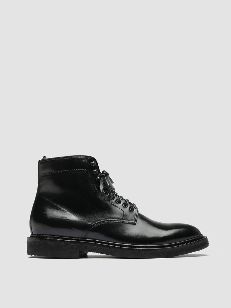 Men's Black Leather Lace Up Boots JOSS 001 – Officine Creative EU